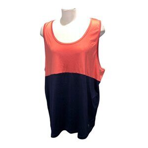 Trunks Surf & Swim Co Colorblock Sleeveless Tank Top XXL Men Coral & Navy Polyes